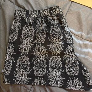 Lauren James Black and White Pineapple Print shorts